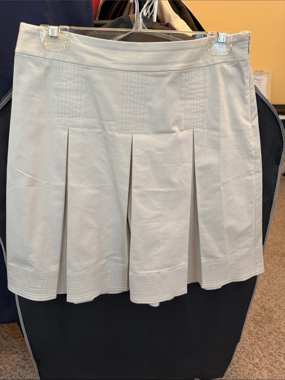 Talbots Cream A-Line Pleated Skirt
